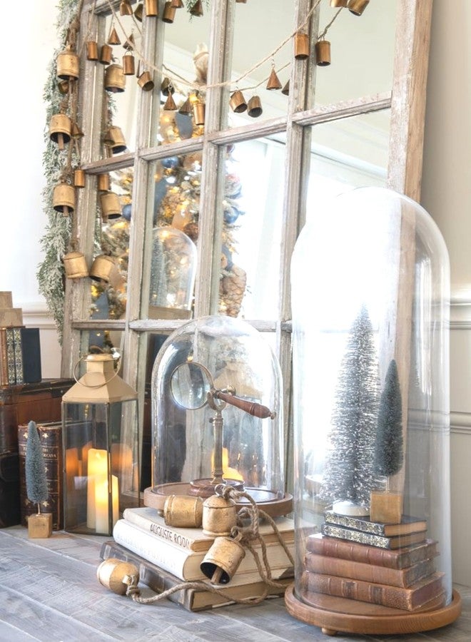 THOR INSTRUMENTS Vintage Rustic Lucky Tin Metal Cow Bells Handmade Set of 3 Giant Harmony Cow Bells Huge Bells On Rope Christmas Décor 4" 6" 8" H Bells Rustic Vintage Home Decor Gifts - Image 4